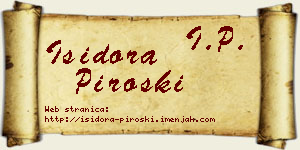 Isidora Piroški vizit kartica